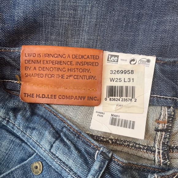 RARE Vintage Lee Works Denim Blue Jeans Women's Men's Size W25xL31 - Picture 9 of 12